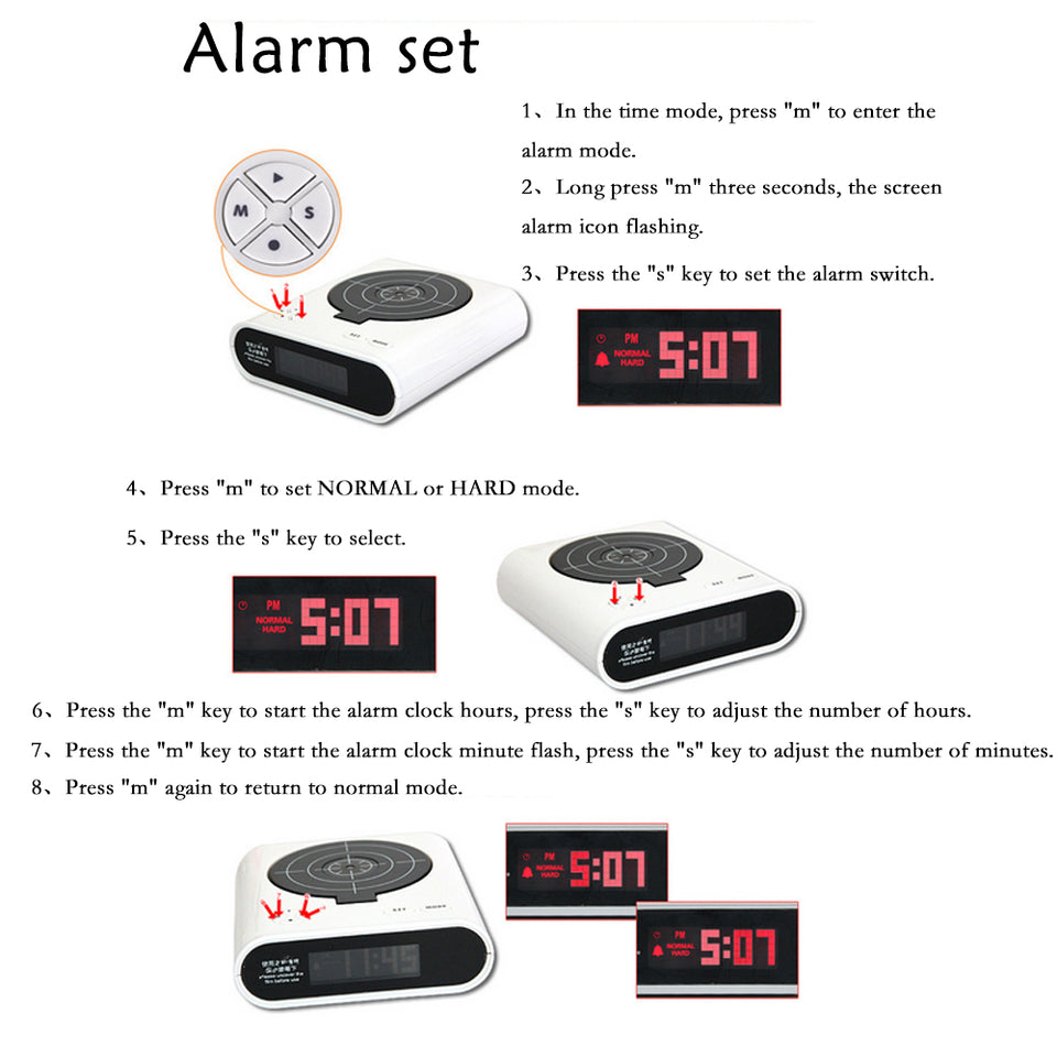 Gadget Target Laser Shoot Gun Alarm Clock